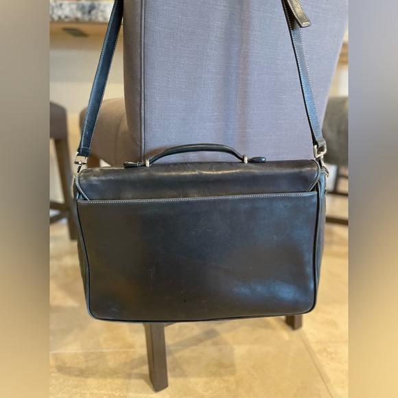 COACH leather laptop bag briefcase travel work bag vintage glove-tanned  leather - Picture 2 of 14
